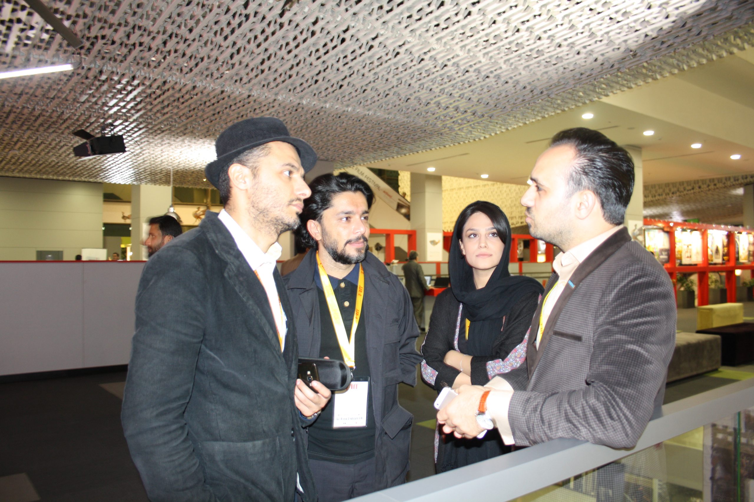 arash bahmani answering to the press reporters in Fajr film festival