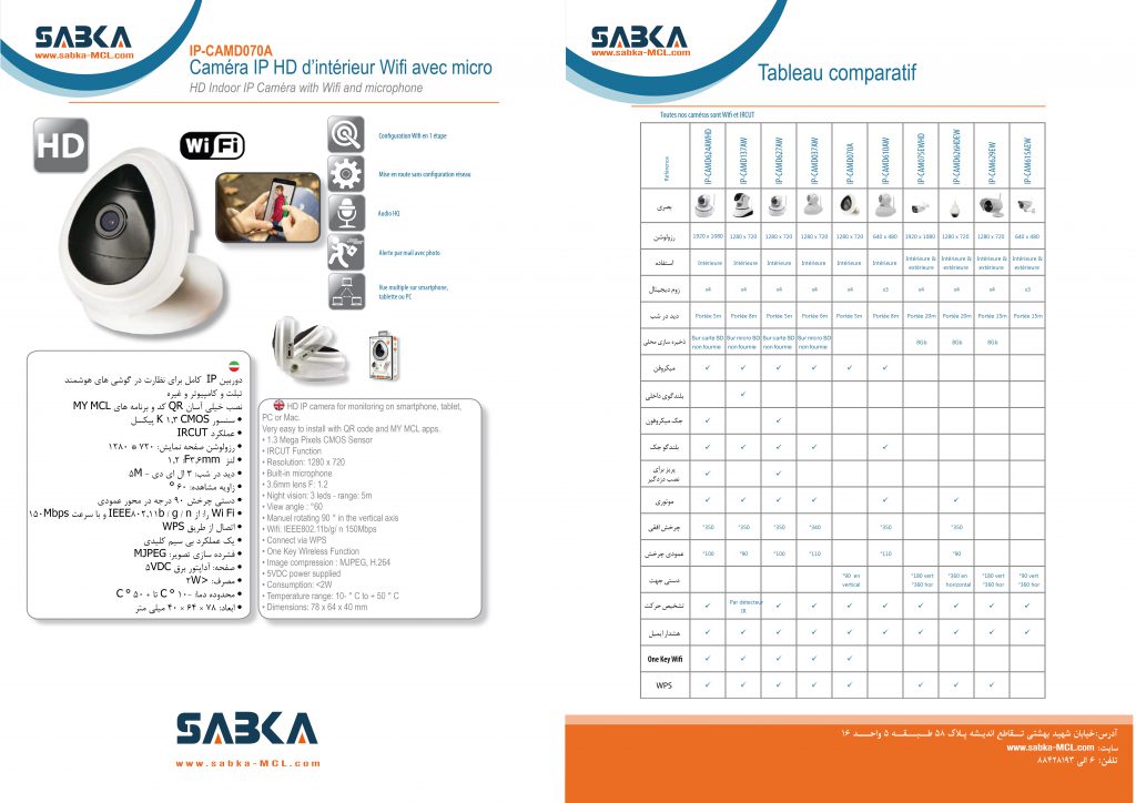 the SABKA security camera company catalogue designed by arash bahmani
